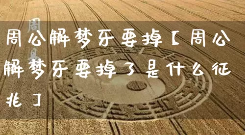 周公解梦牙要掉【周公解梦牙要掉了是什么征兆】_https://www.nbtfsb.com_国学动态_第1张