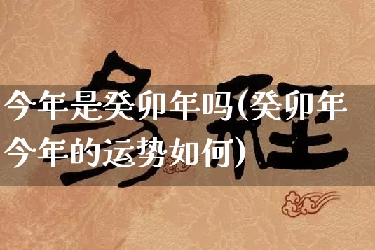 今年是癸卯年吗(癸卯年今年的运势如何)_https://www.nbtfsb.com_周公解梦_第1张