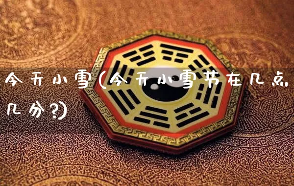 今天小雪(今天小雪节在几点几分?)_https://www.nbtfsb.com_周公解梦_第1张