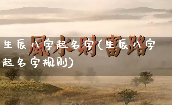 生辰八字起名字(生辰八字起名字规则)_https://www.nbtfsb.com_生肖星座_第1张