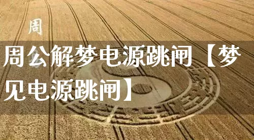周公解梦电源跳闸【梦见电源跳闸】_https://www.nbtfsb.com_国学动态_第1张