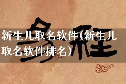 新生儿取名软件(新生儿取名软件排名)_https://www.nbtfsb.com_道源国学_第1张