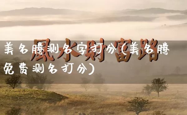 美名腾测名字打分(美名腾免费测名打分)_https://www.nbtfsb.com_易经起名_第1张