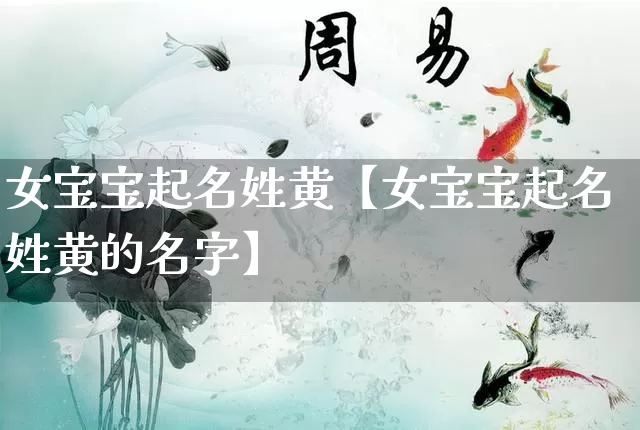 女宝宝起名姓黄【女宝宝起名姓黄的名字】_https://www.nbtfsb.com_八字算命_第1张
