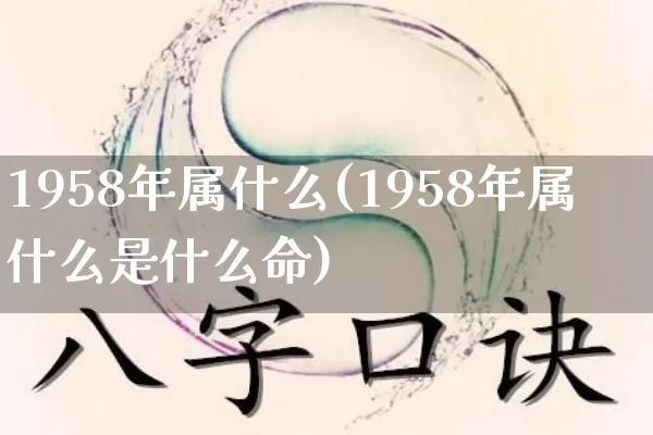 1958年属什么(1958年属什么是什么命)_https://www.nbtfsb.com_道源国学_第1张
