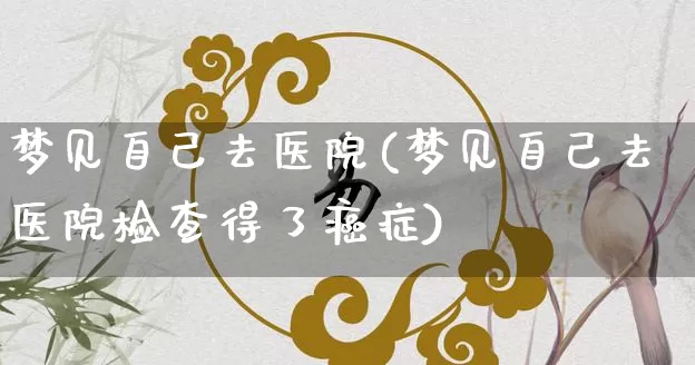 梦见自己去医院(梦见自己去医院检查得了癌症)_https://www.nbtfsb.com_五行风水_第1张