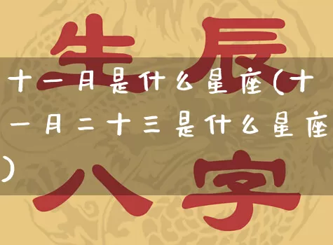 十一月是什么星座(十一月二十三是什么星座)_https://www.nbtfsb.com_易经起名_第1张