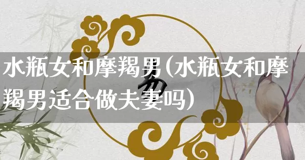 水瓶女和摩羯男(水瓶女和摩羯男适合做夫妻吗)_https://www.nbtfsb.com_八字算命_第1张