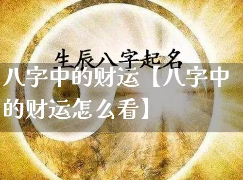 八字中的财运【八字中的财运怎么看】_https://www.nbtfsb.com_五行风水_第1张
