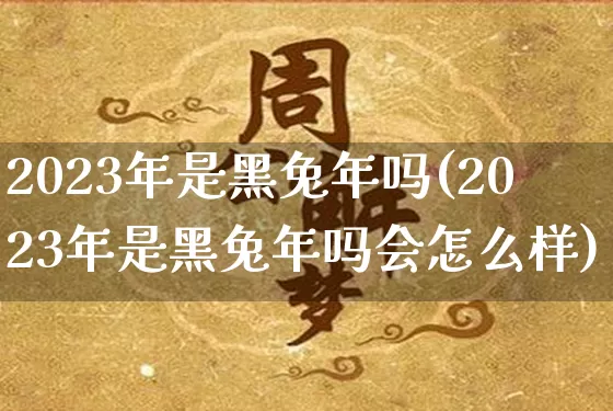 2023年是黑兔年吗(2023年是黑兔年吗会怎么样)_https://www.nbtfsb.com_国学动态_第1张