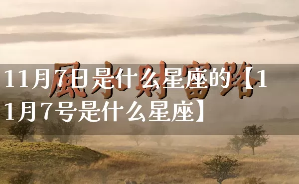 11月7日是什么星座的【11月7号是什么星座】_https://www.nbtfsb.com_易经起名_第1张