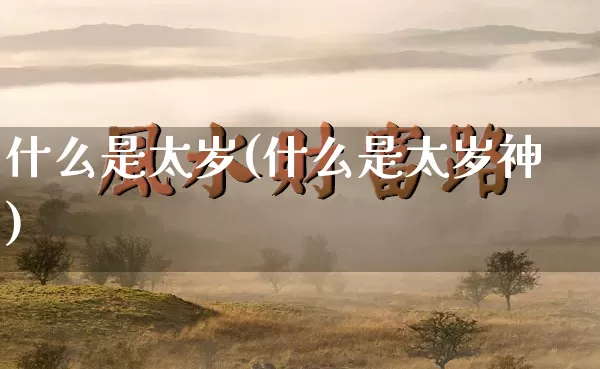 什么是太岁(什么是太岁神)_https://www.nbtfsb.com_生肖星座_第1张