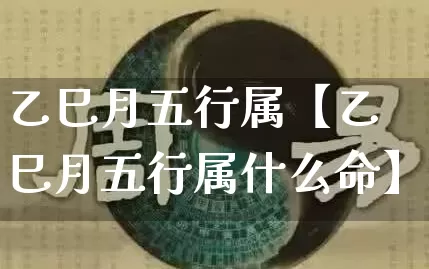 乙巳月五行属【乙巳月五行属什么命】_https://www.nbtfsb.com_五行风水_第1张