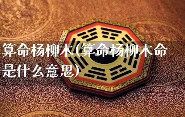 算命杨柳木(算命杨柳木命是什么意思)_https://www.nbtfsb.com_国学动态_第1张