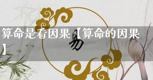 算命是看因果【算命的因果】_https://www.nbtfsb.com_周公解梦_第1张