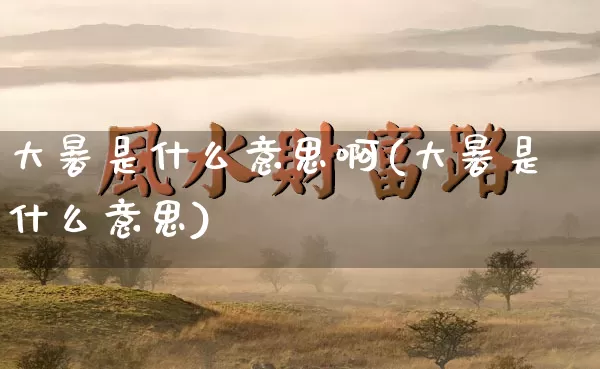 大暑是什么意思啊(大暑是什么意思)_生肖星座_第1张_易东行 大暑是什么意思啊(大暑是什么意思)_https://www.nbtfsb.com_生肖星座_第1张