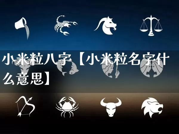 小米粒八字【小米粒名字什么意思】_https://www.nbtfsb.com_周公解梦_第1张