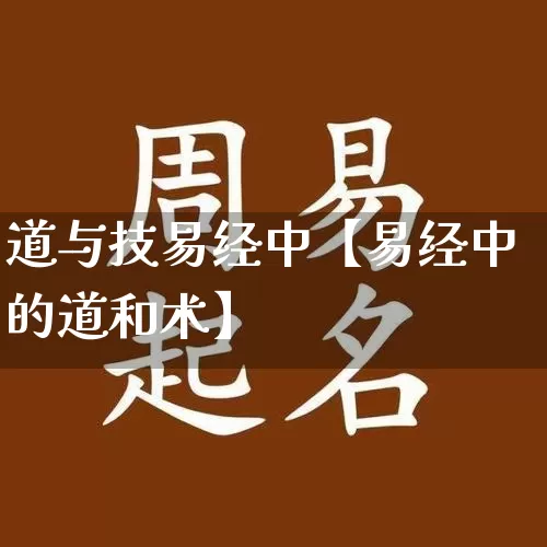 道与技易经中【易经中的道和术】_https://www.nbtfsb.com_周公解梦_第1张