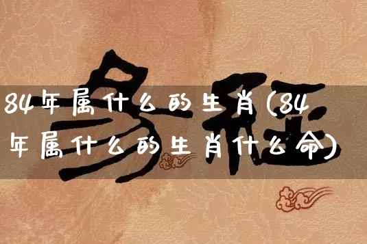 84年属什么的生肖(84年属什么的生肖什么命)_https://www.nbtfsb.com_周公解梦_第1张