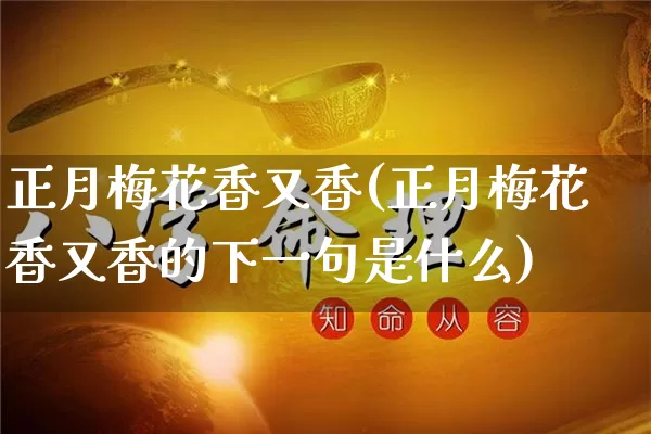 正月梅花香又香(正月梅花香又香的下一句是什么)_https://www.nbtfsb.com_国学动态_第1张