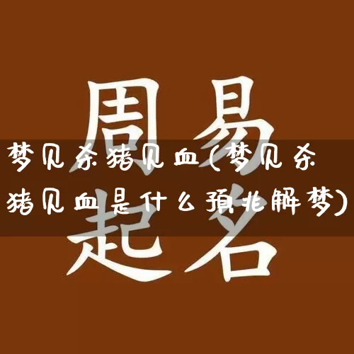 梦见杀猪见血(梦见杀猪见血是什么预兆解梦)_https://www.nbtfsb.com_生肖星座_第1张