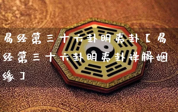 易经第三十六卦明夷卦【易经第三十六卦明夷卦详解姻缘】_https://www.nbtfsb.com_道源国学_第1张