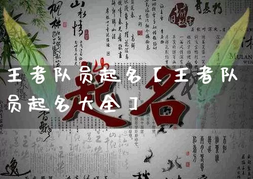 王者队员起名【王者队员起名大全】_https://www.nbtfsb.com_国学动态_第1张