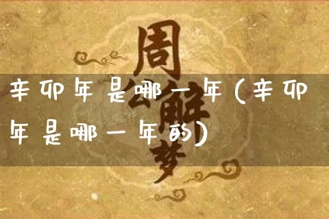 辛卯年是哪一年(辛卯年是哪一年的)_https://www.nbtfsb.com_五行风水_第1张