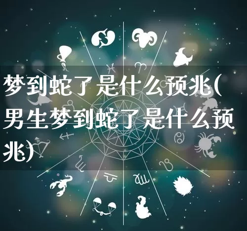 梦到蛇了是什么预兆(男生梦到蛇了是什么预兆)_https://www.nbtfsb.com_国学动态_第1张