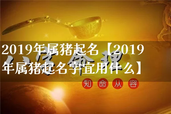 2019年属猪起名【2019年属猪起名字宜用什么】_https://www.nbtfsb.com_生肖星座_第1张