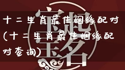 十二生肖最佳姻缘配对(十二生肖最佳姻缘配对查询)_https://www.nbtfsb.com_道源国学_第1张
