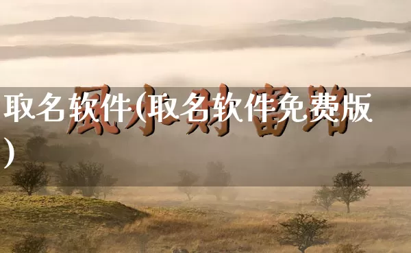 取名软件(取名软件免费版)_https://www.nbtfsb.com_道源国学_第1张