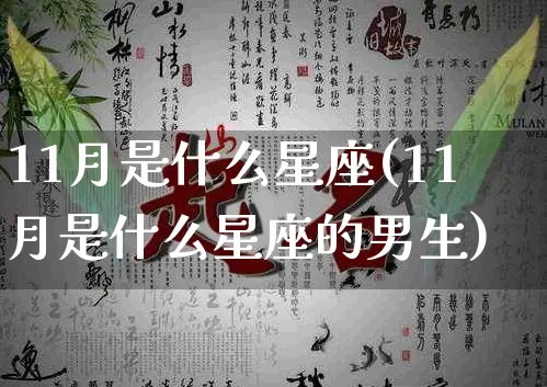 11月是什么星座(11月是什么星座的男生)_https://www.nbtfsb.com_五行风水_第1张