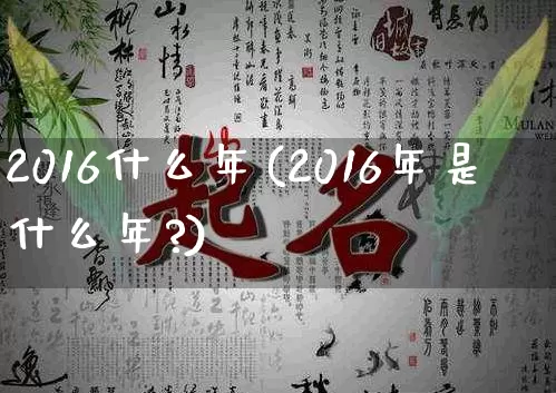 2016什么年(2016年是什么年?)_https://www.nbtfsb.com_道源国学_第1张