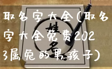 取名字大全(取名字大全免费2023属兔的男孩子)_https://www.nbtfsb.com_五行风水_第1张