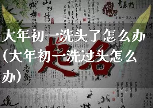 大年初一洗头了怎么办(大年初一洗过头怎么办)_https://www.nbtfsb.com_国学动态_第1张