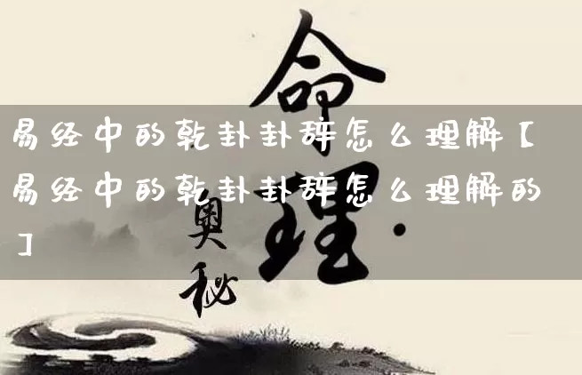 易经中的乾卦卦辞怎么理解【易经中的乾卦卦辞怎么理解的】_https://www.nbtfsb.com_道源国学_第1张