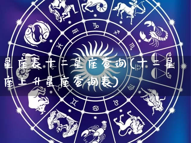 星座表十二星座查询(十二星座上升星座查询表)_https://www.nbtfsb.com_五行风水_第1张