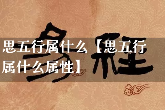 思五行属什么【思五行属什么属性】_https://www.nbtfsb.com_易经起名_第1张
