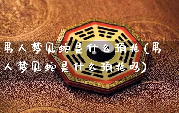 男人梦见蛇是什么预兆(男人梦见蛇是什么预兆吗)_https://www.nbtfsb.com_道源国学_第1张