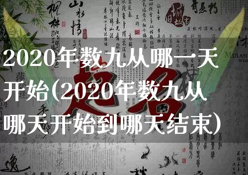 2020年数九从哪一天开始(2020年数九从哪天开始到哪天结束)_https://www.nbtfsb.com_周公解梦_第1张
