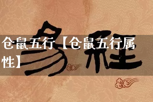 仓鼠五行【仓鼠五行属性】_https://www.nbtfsb.com_五行风水_第1张