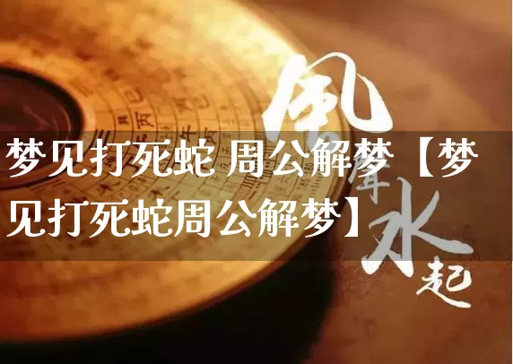 梦见打死蛇 周公解梦【梦见打死蛇周公解梦】_https://www.nbtfsb.com_周公解梦_第1张