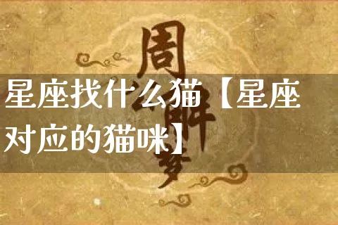 星座找什么猫【星座对应的猫咪】_https://www.nbtfsb.com_道源国学_第1张
