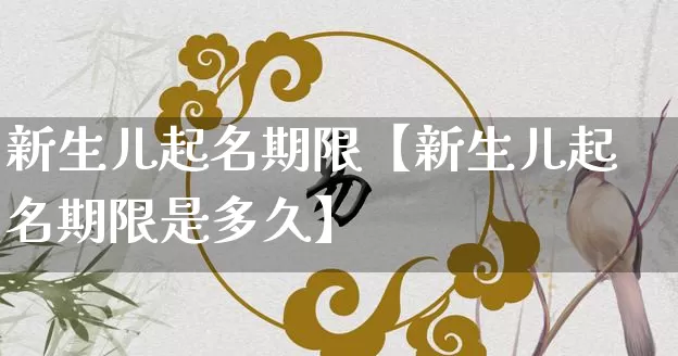 新生儿起名期限【新生儿起名期限是多久】_https://www.nbtfsb.com_五行风水_第1张