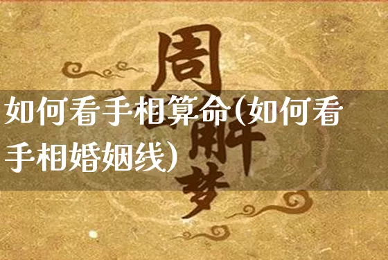 如何看手相算命(如何看手相婚姻线)_https://www.nbtfsb.com_道源国学_第1张