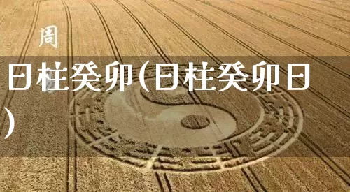 日柱癸卯(日柱癸卯日)_https://www.nbtfsb.com_周公解梦_第1张