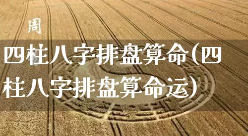 四柱八字排盘算命(四柱八字排盘算命运)_https://www.nbtfsb.com_周公解梦_第1张