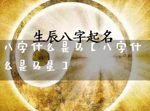 八字什么是马【八字什么是马星】_https://www.nbtfsb.com_生肖星座_第1张