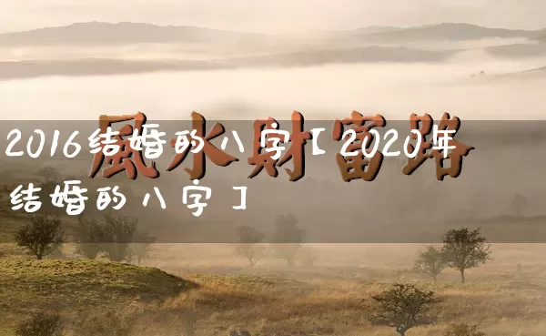 2016结婚的八字【2020年结婚的八字】_https://www.nbtfsb.com_五行风水_第1张
